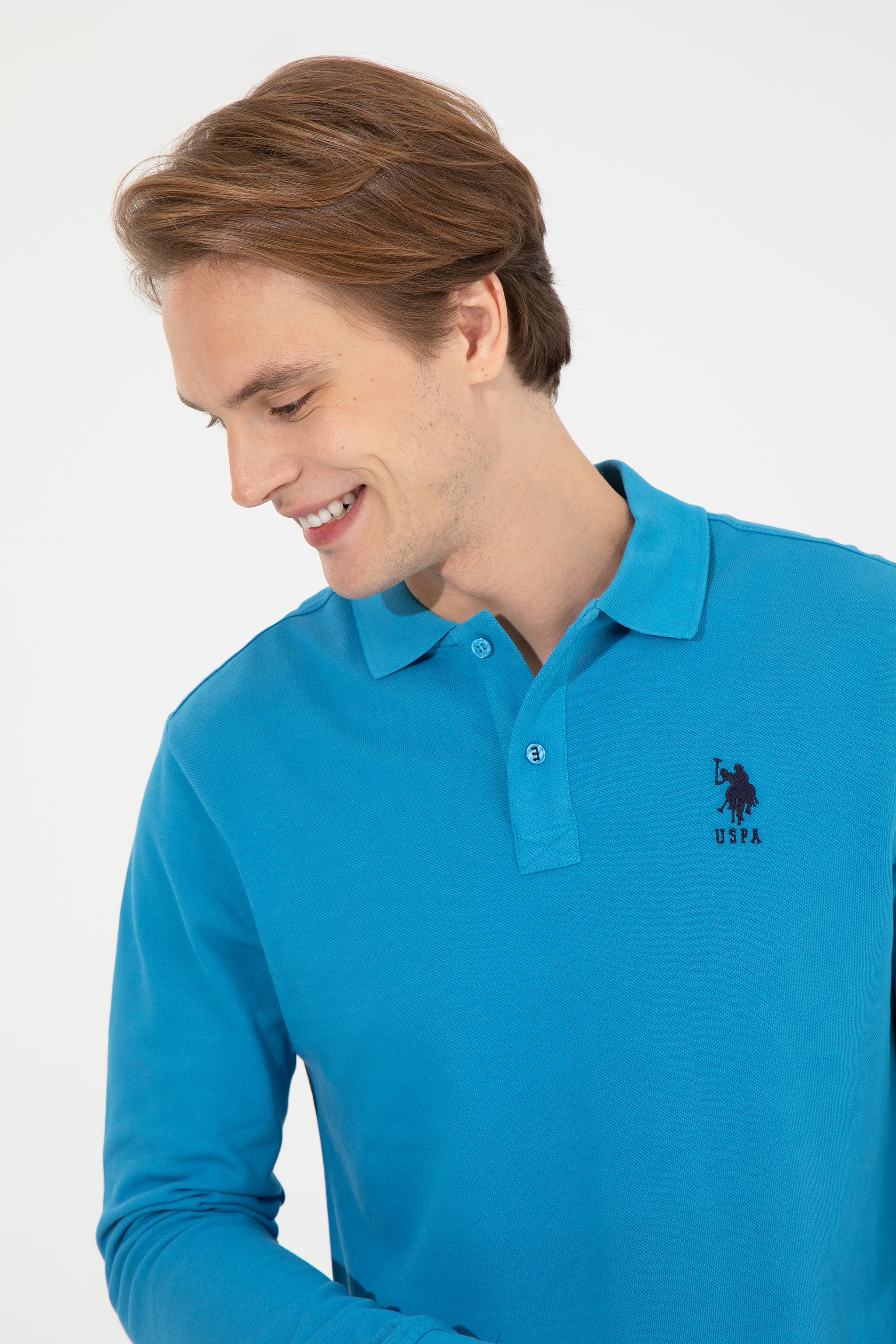 Erkek Kobalt Mavi Basic Sweatshirt - Image 2