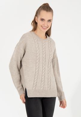 Kadın Taş Melanj Kazak - 50256651018