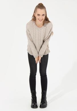 Kadın Taş Melanj Kazak - 50256651018