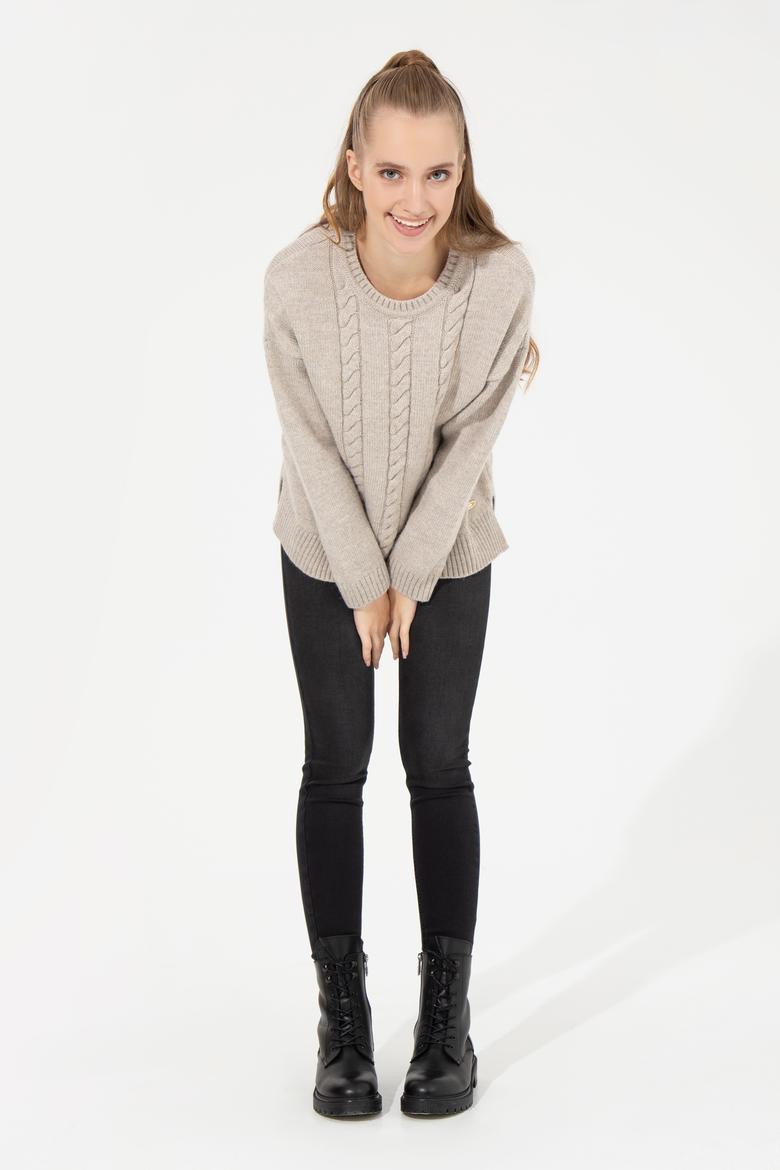 Kadın Taş Melanj Kazak - 50256651018