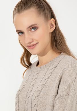 Kadın Taş Melanj Kazak - 50256651018