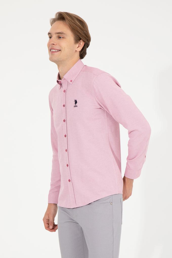 Erkek Pembe Uzun Kollu Basic Gömlek