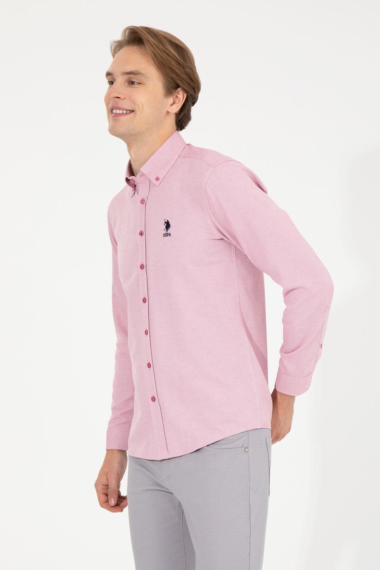 Erkek Pembe Uzun Kollu Basic Gömlek