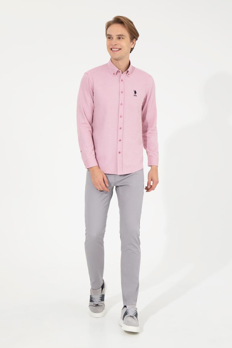 Erkek Pembe Uzun Kollu Basic Gömlek - 50256741081