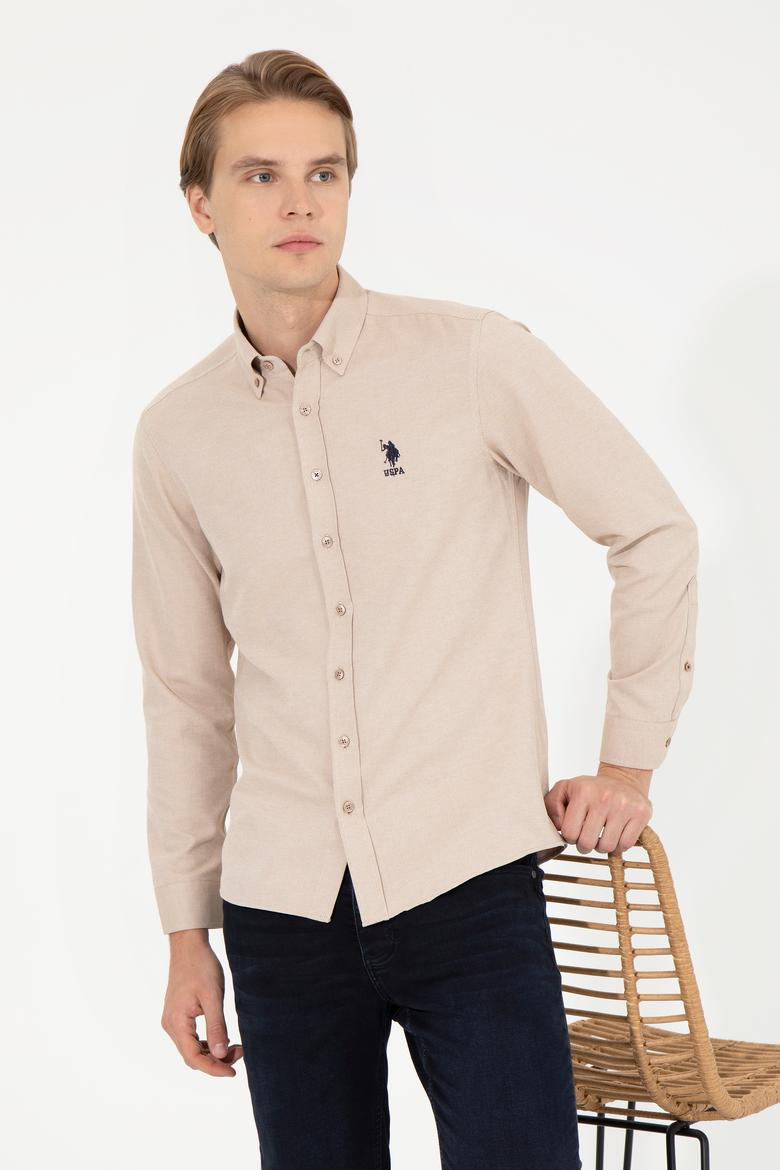 Erkek Camel Uzun Kollu Basic Gömlek - 50256741032