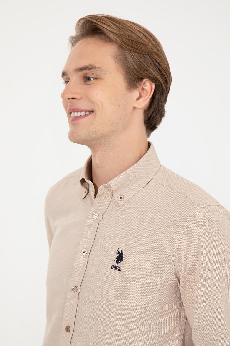 Erkek Camel Uzun Kollu Basic Gömlek - 50256741032