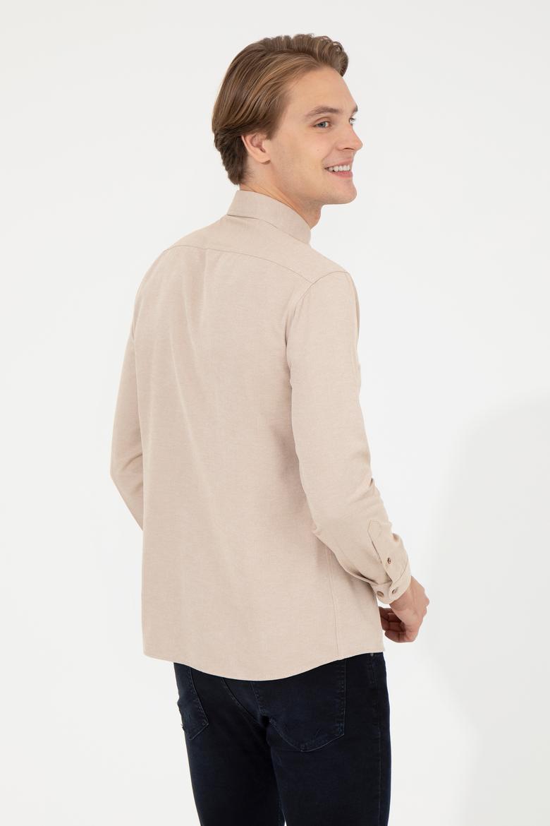 Erkek Camel Uzun Kollu Basic Gömlek - 50256741032