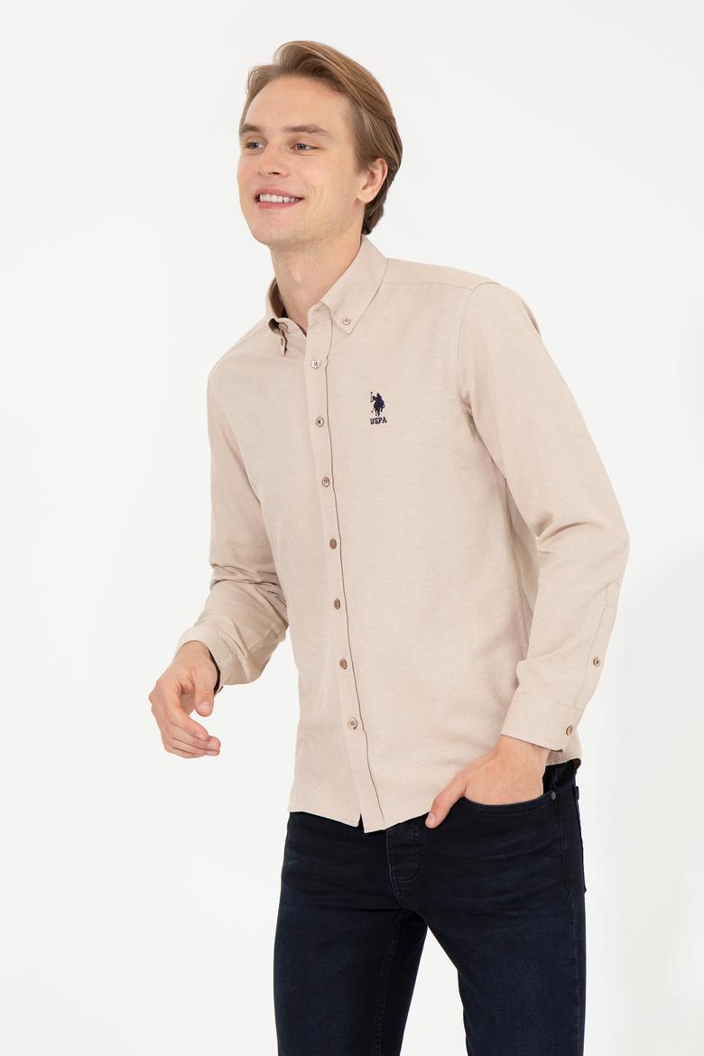 Erkek Camel Uzun Kollu Basic Gömlek - 50256741032