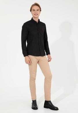 Erkek Siyah Uzun Kollu Basic Gömlek - 50256741052