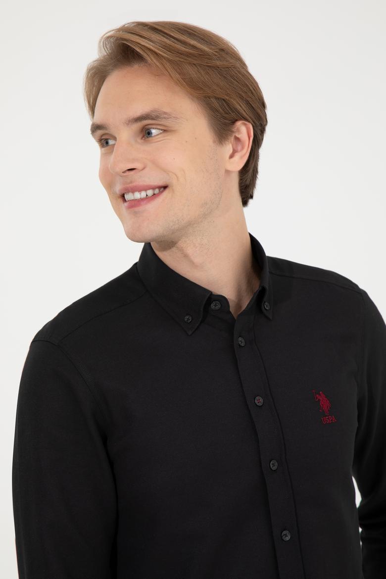 Erkek Siyah Uzun Kollu Basic Gömlek - 50256741052