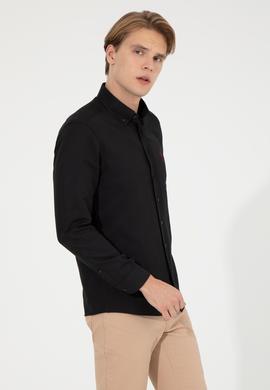 Erkek Siyah Uzun Kollu Basic Gömlek - 50256741052