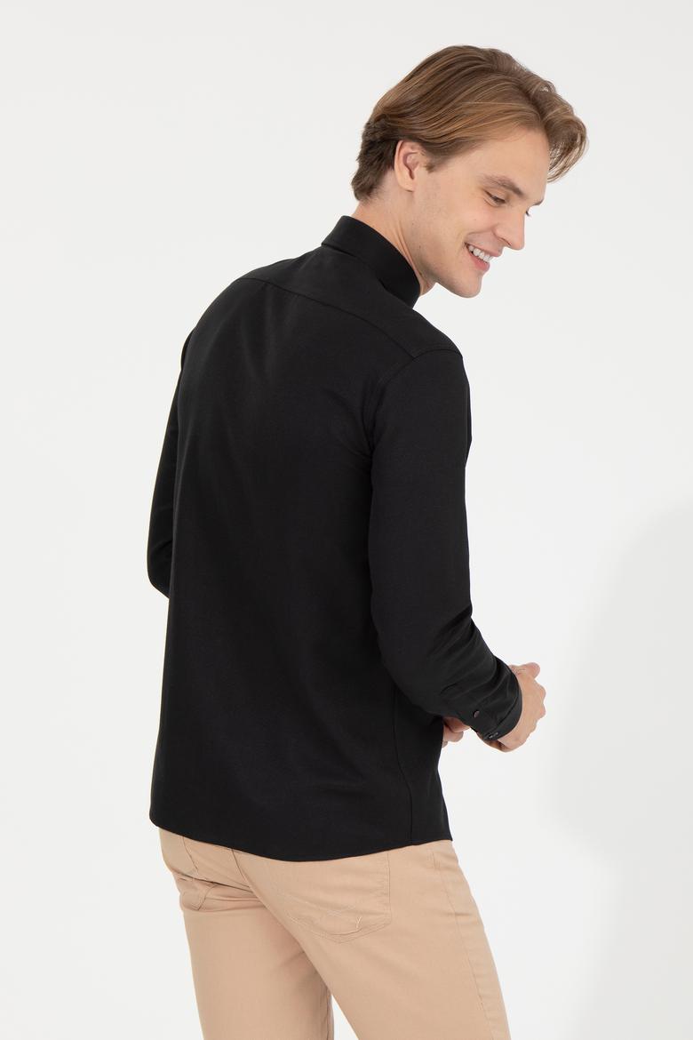 Erkek Siyah Uzun Kollu Basic Gömlek - 50256741052
