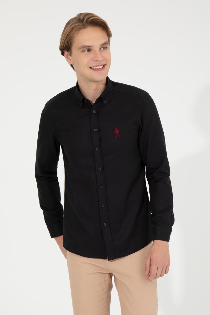 Erkek Siyah Uzun Kollu Basic Gömlek