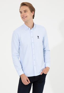 Erkek Açık Mavi Uzun Kollu Basic Gömlek - 50256741009