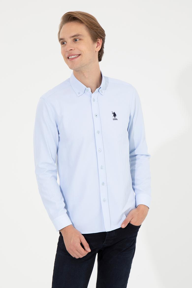 Erkek Açık Mavi Uzun Kollu Basic Gömlek - 50256741009