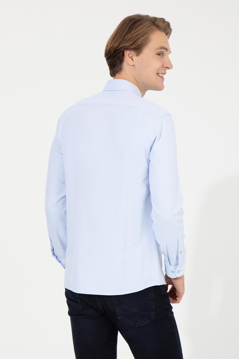 Erkek Açık Mavi Uzun Kollu Basic Gömlek - 50256741009