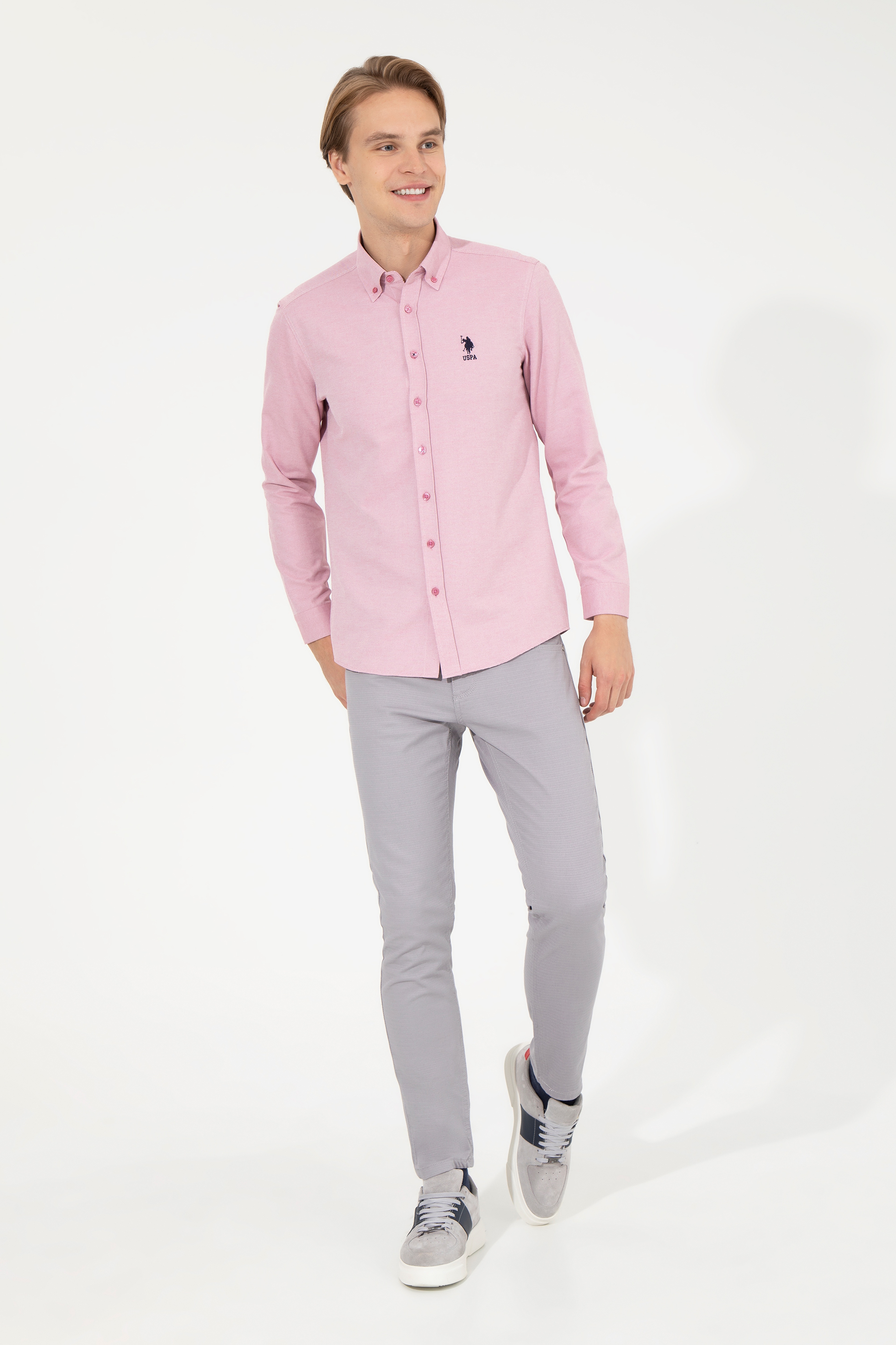 Erkek Slim Fit Vizon Kanvas Pantolon - Image 1