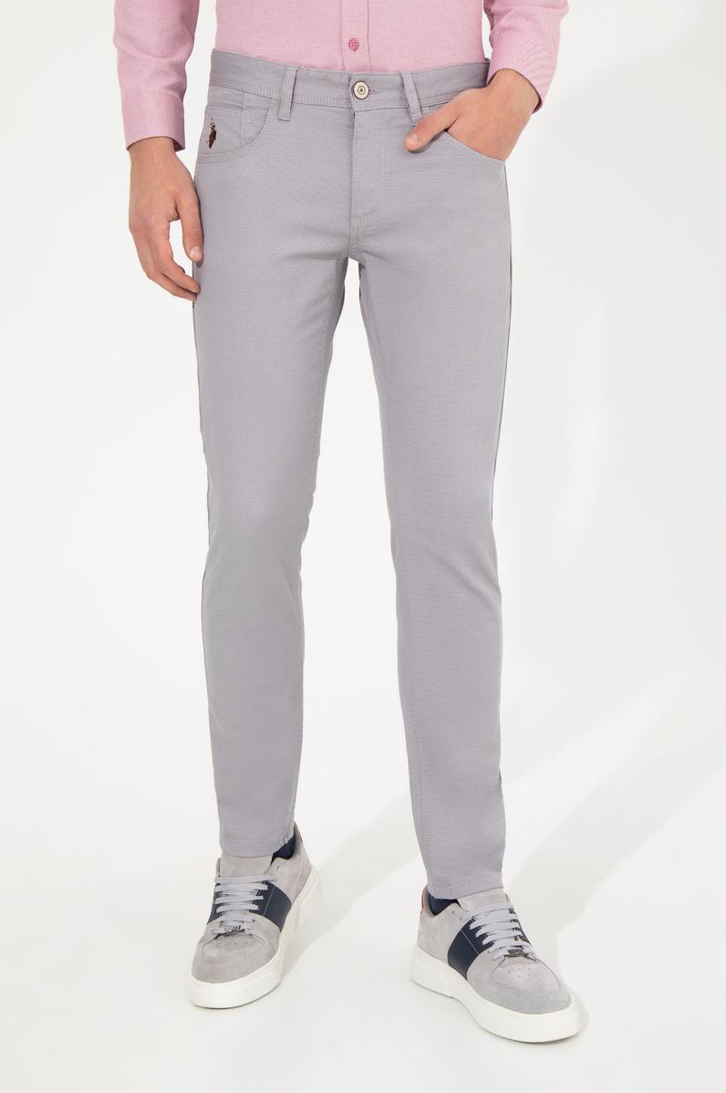 Erkek Slim Fit Vizon Kanvas Pantolon