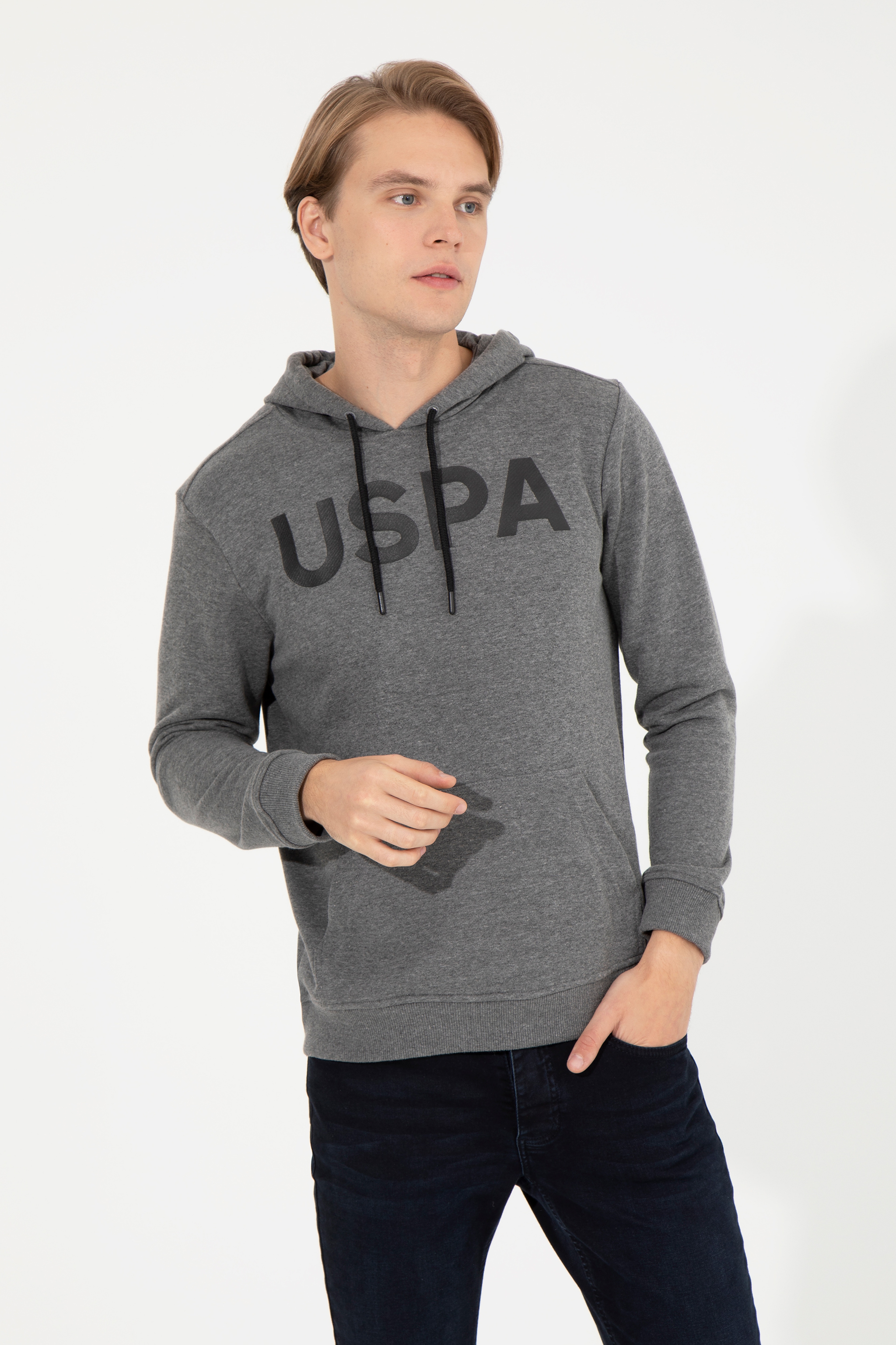 Erkek Antrasit Melanj Basic Sweatshirt
