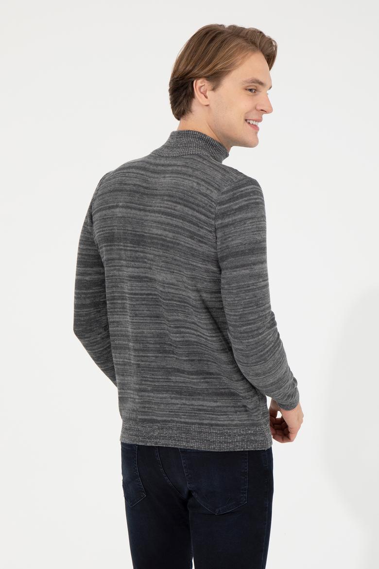 Erkek Antrasit Melanj Kazak - 50252196027