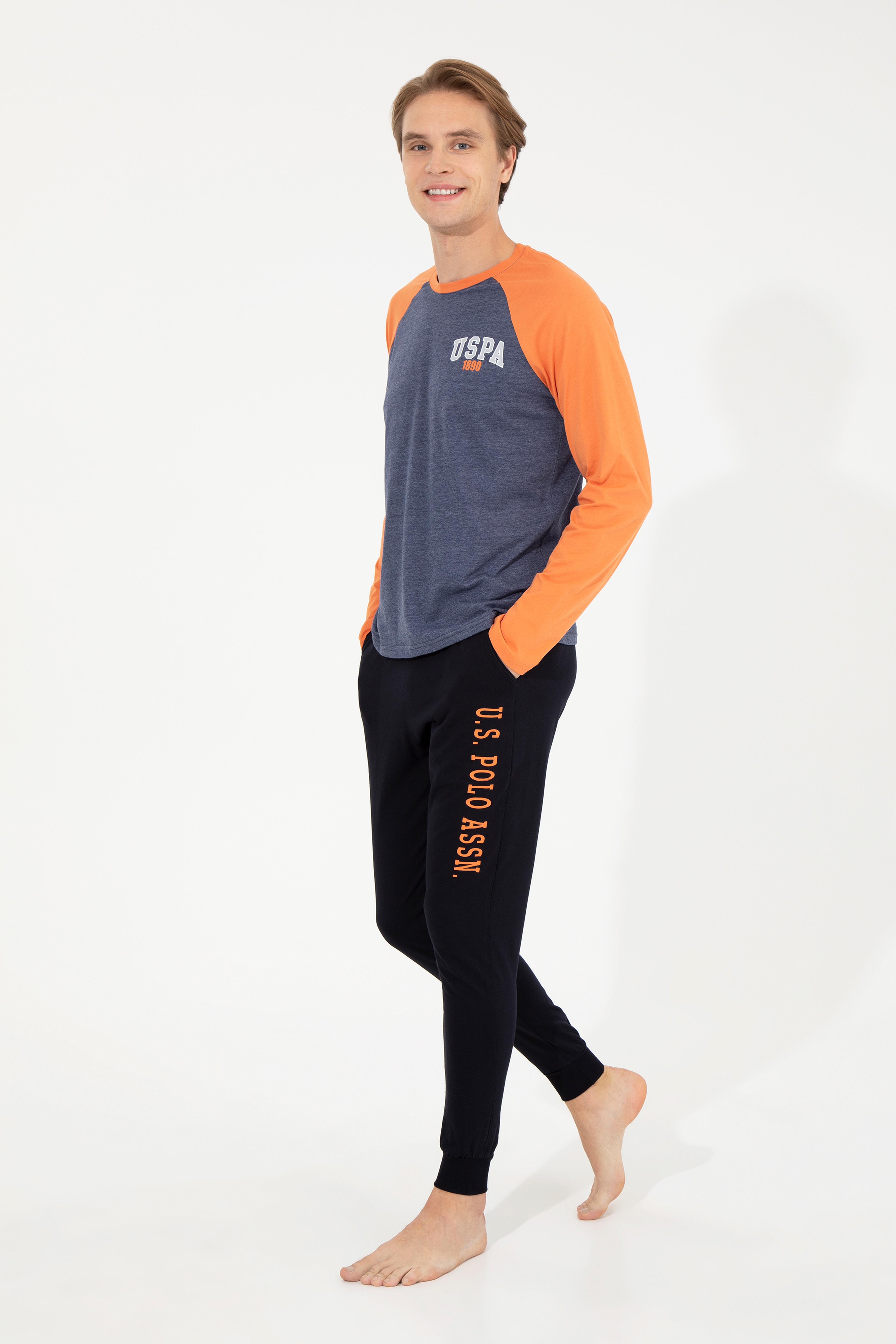 Erkek Turuncu Pijama Takımı