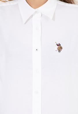 Kadın Beyaz Uzun Kollu Basic Gömlek - 50254249006