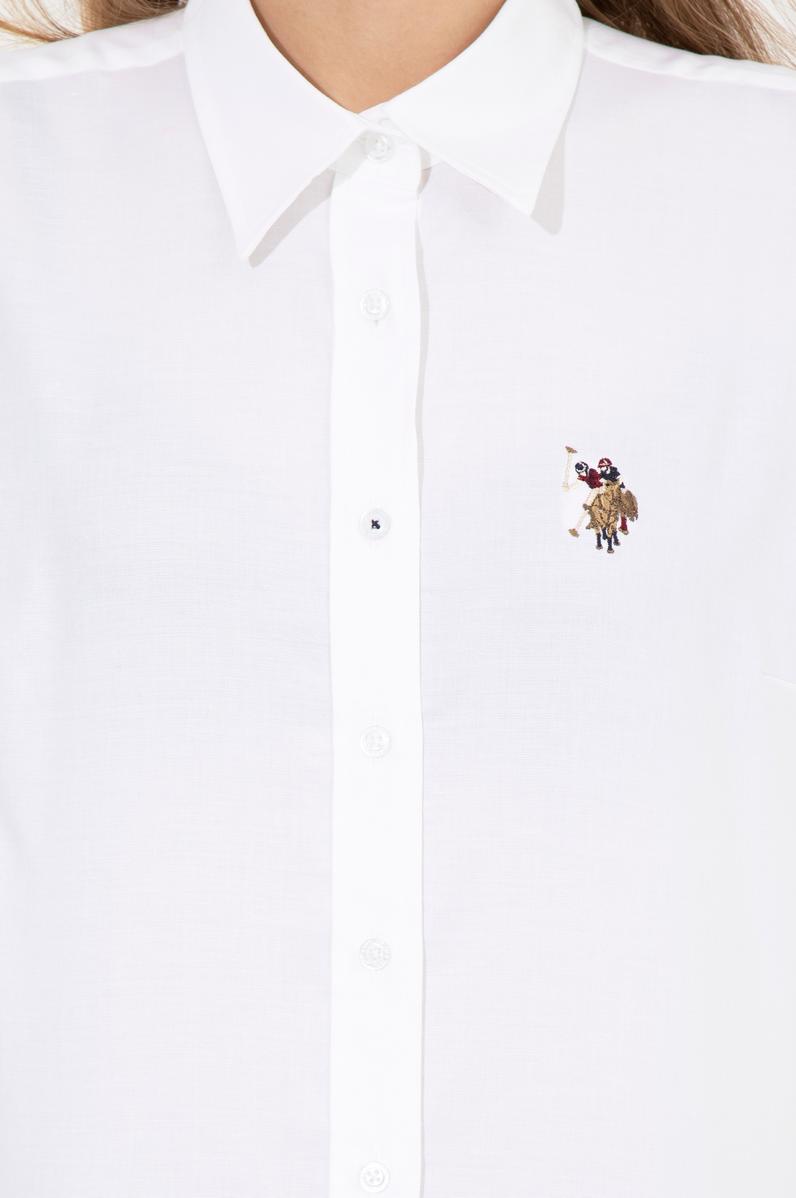 Kadın Beyaz Uzun Kollu Basic Gömlek