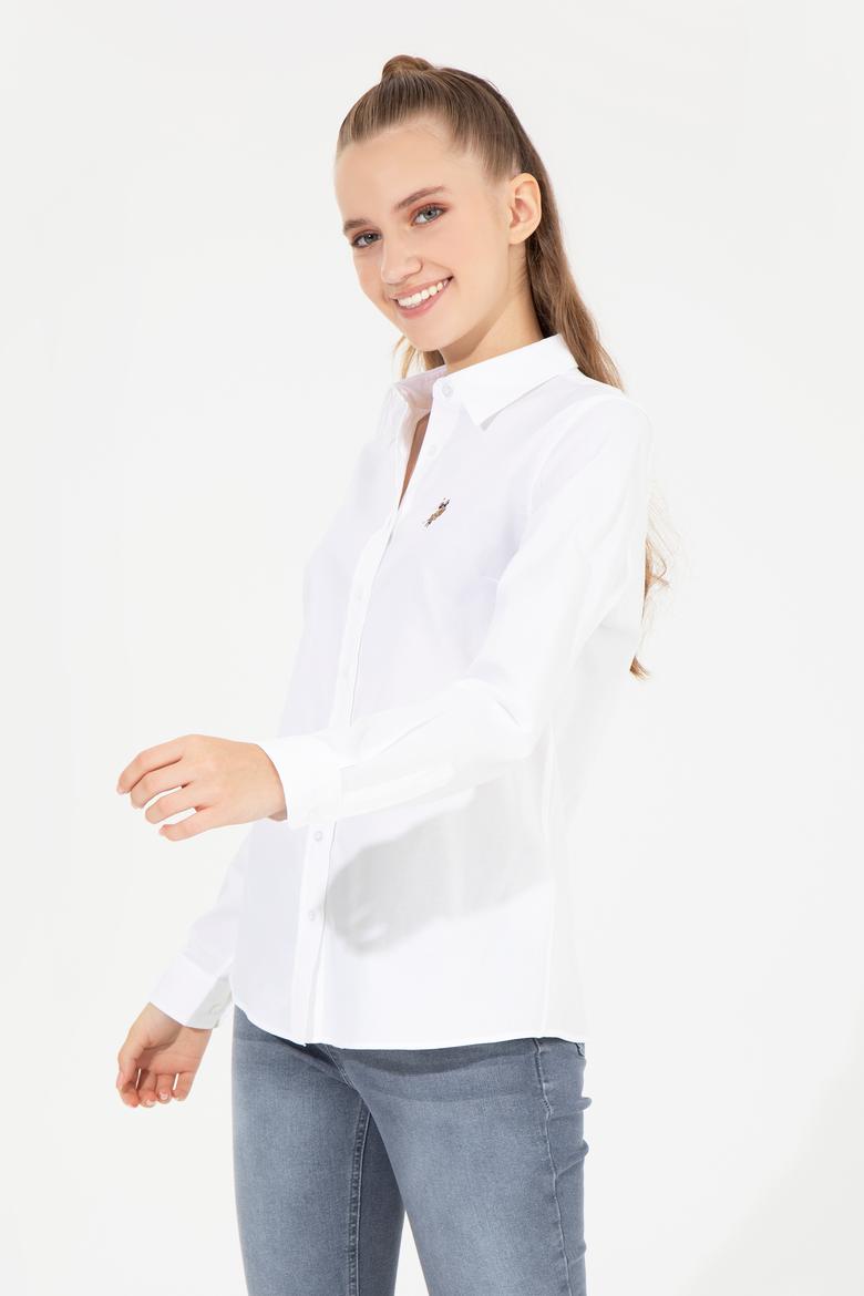 Kadın Beyaz Uzun Kollu Basic Gömlek - 50254249006