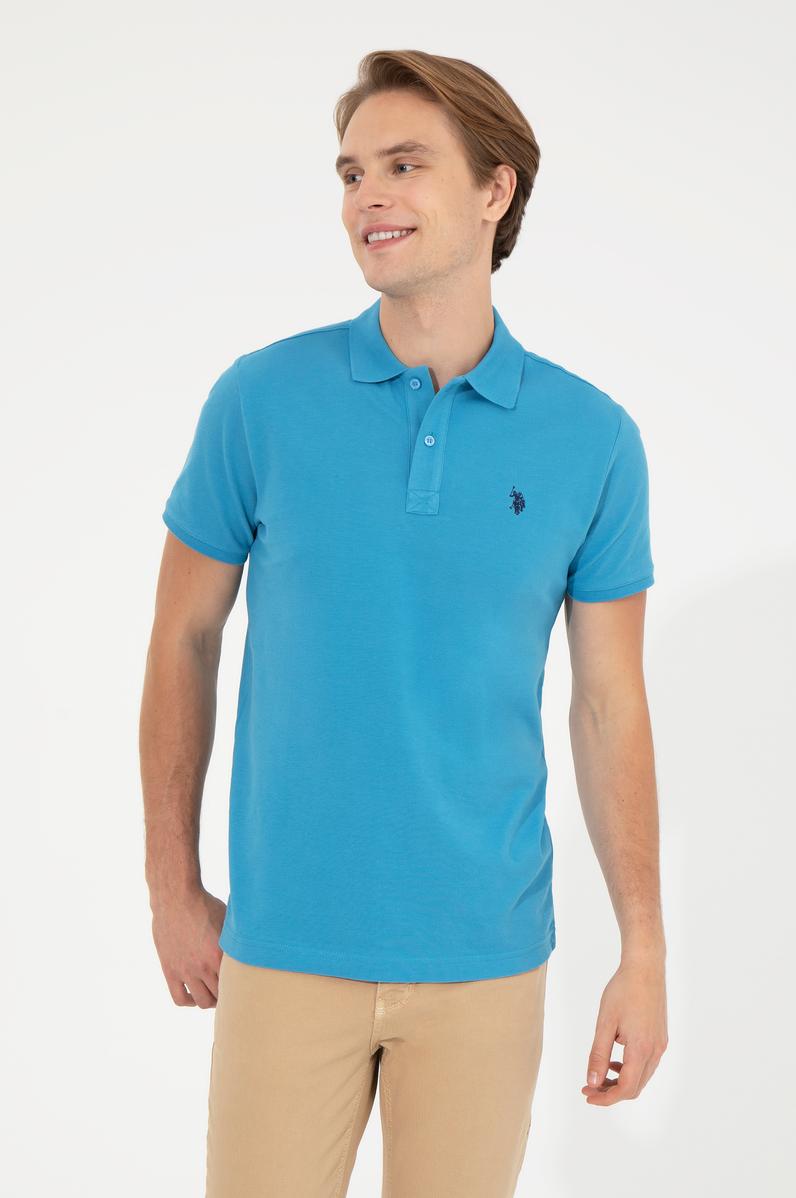 Erkek Kobalt Basic Polo Yaka Tişört