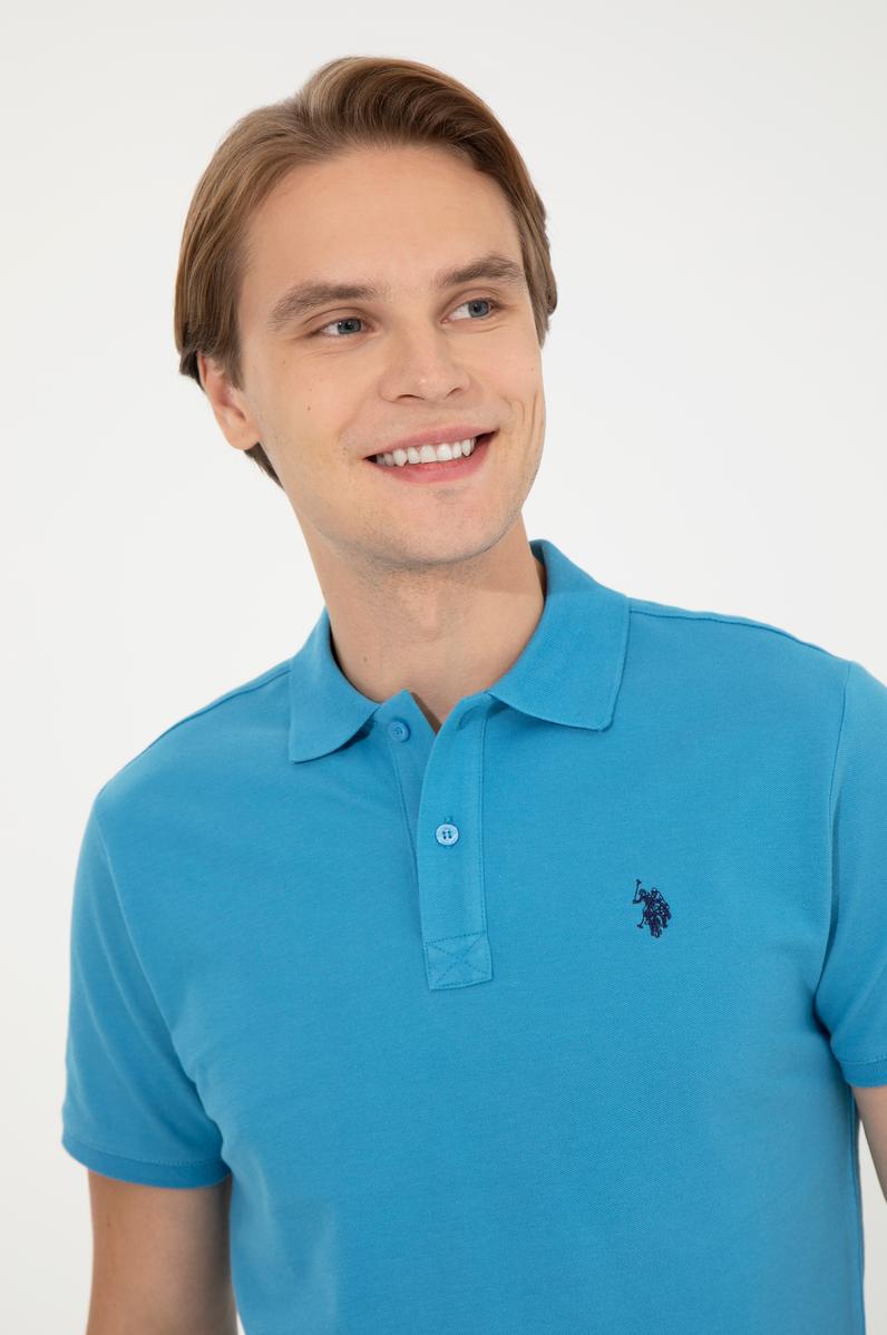 Erkek Kobalt Basic Polo Yaka Tişört