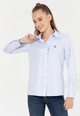 Kadın Açık Mavi Uzun Kollu Basic Gömlek - 50256672011