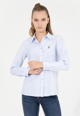 Kadın Açık Mavi Uzun Kollu Basic Gömlek - 50256672011