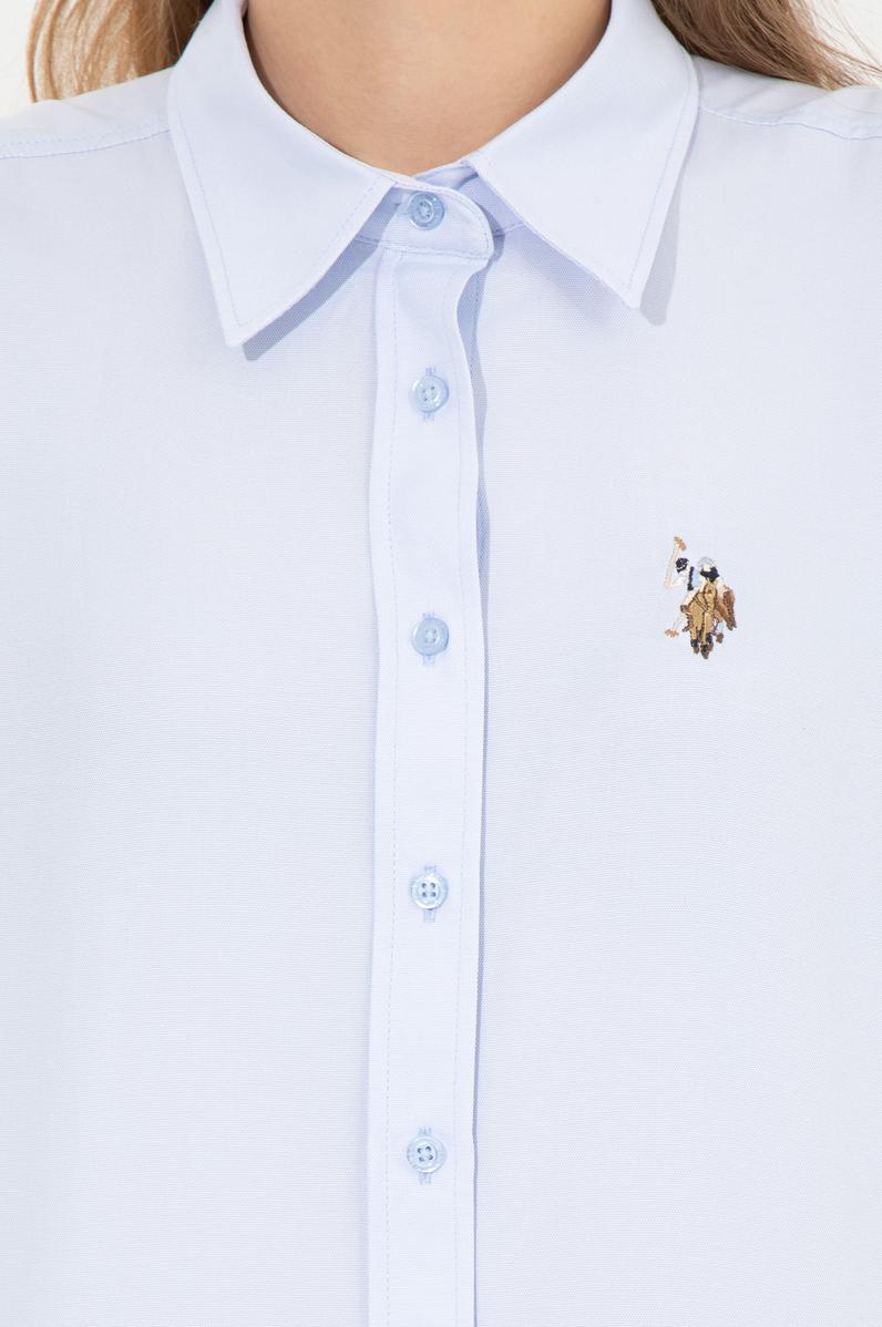 Kadın Açık Mavi Uzun Kollu Basic Gömlek