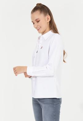 Kadın Beyaz Uzun Kollu Basic Gömlek - 50256672020