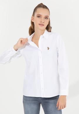 Kadın Beyaz Uzun Kollu Basic Gömlek - 50256672020