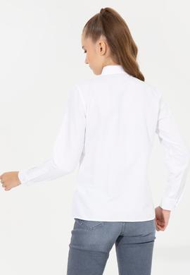 Kadın Beyaz Uzun Kollu Basic Gömlek - 50256640012