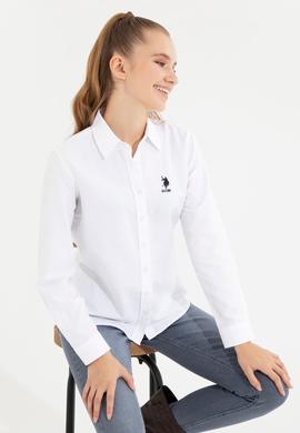 Kadın Beyaz Uzun Kollu Basic Gömlek - 50256640012
