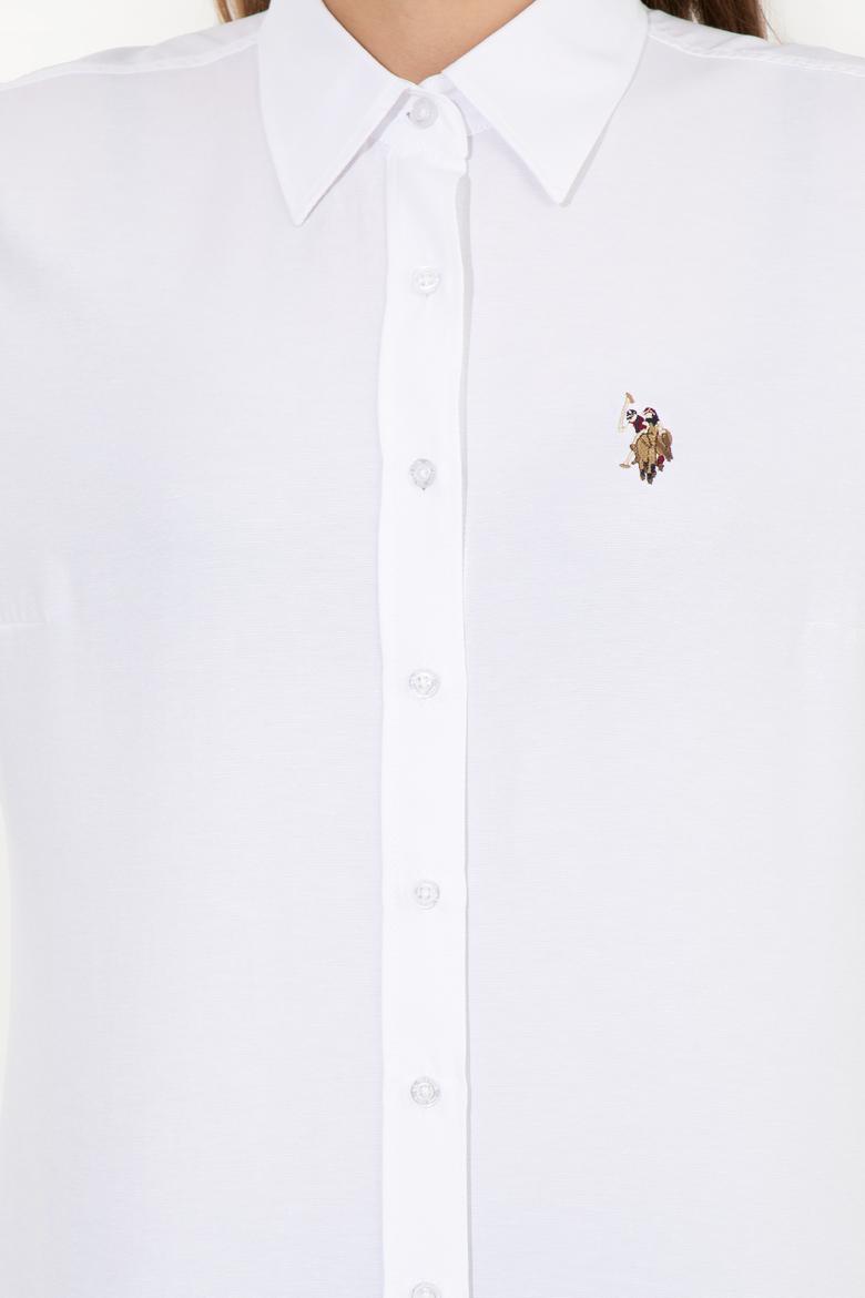 Kadın Beyaz Uzun Kollu Basic Gömlek - 50256672020