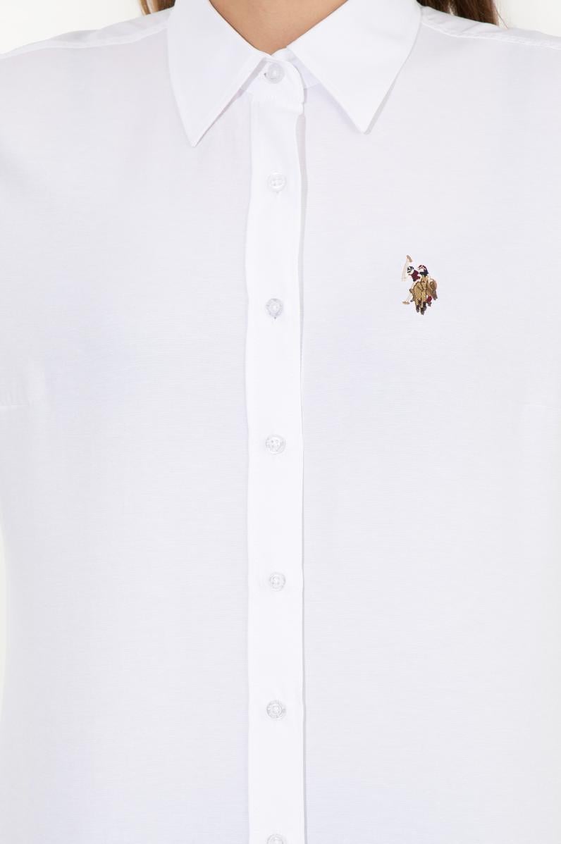 Kadın Beyaz Uzun Kollu Basic Gömlek