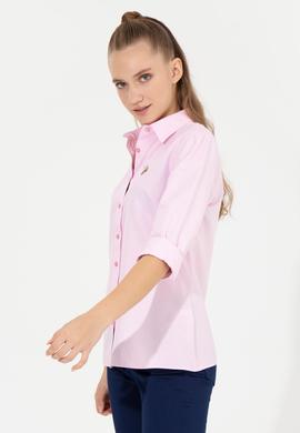 Kadın Açık Pembe Uzun Kollu Basic Gömlek - 50256672078