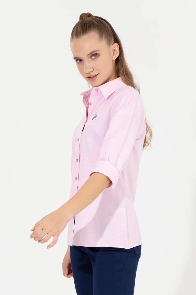 Kadın Açık Pembe Uzun Kollu Basic Gömlek - 50256672078