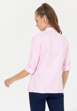 Kadın Açık Pembe Uzun Kollu Basic Gömlek - 50256672078