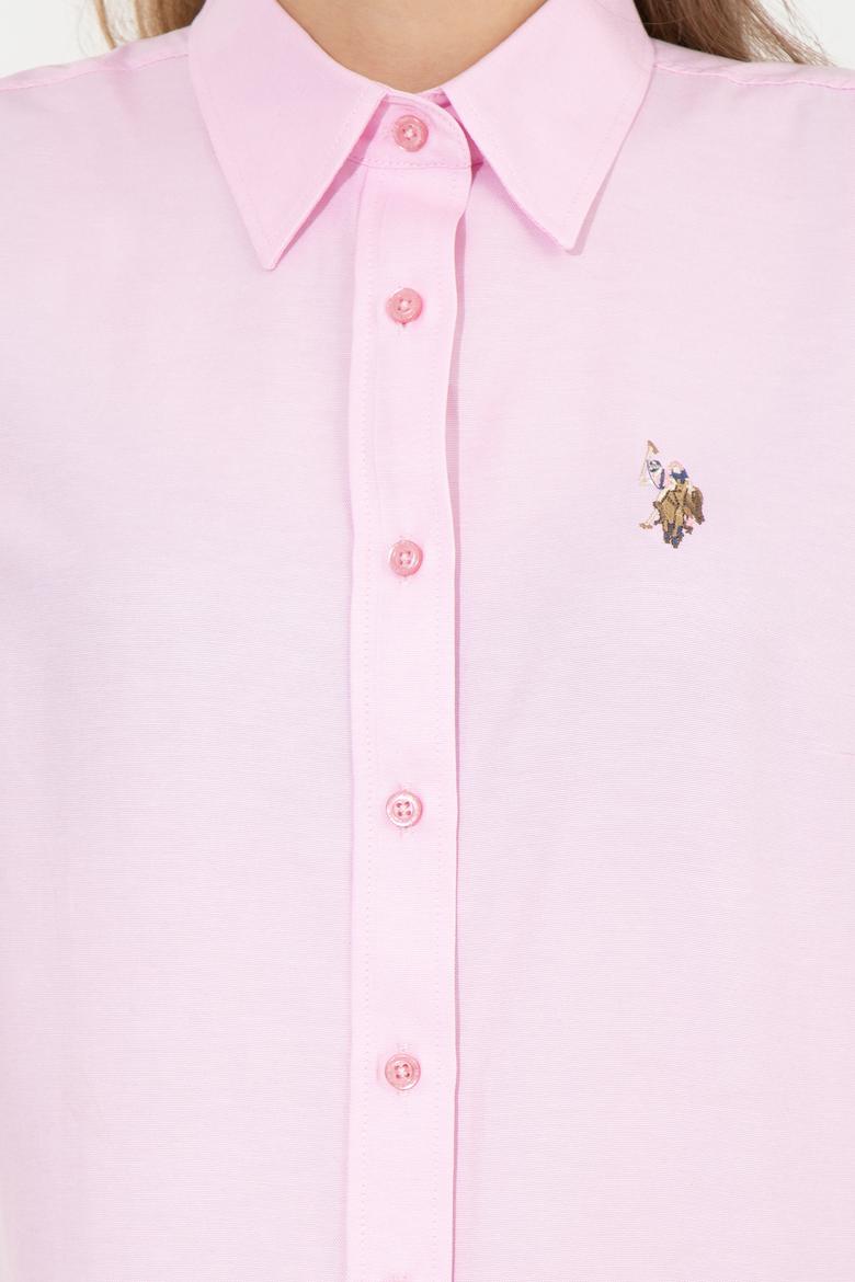 Kadın Açık Pembe Uzun Kollu Basic Gömlek - 50256672078