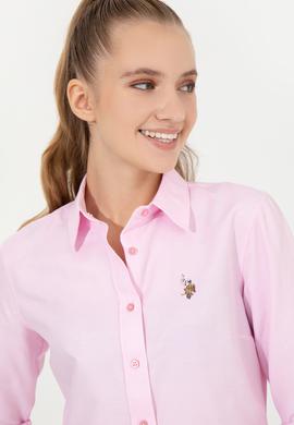 Kadın Açık Pembe Uzun Kollu Basic Gömlek - 50256672078