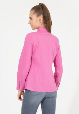 Kadın Pembe Uzun Kollu Basic Gömlek - 50256721036