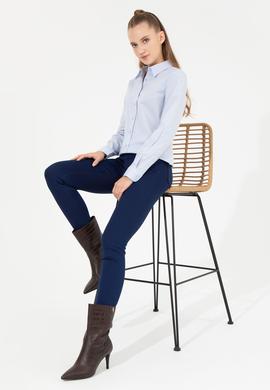 Kadın Açık Mavi Uzun Kollu Basic Gömlek - 50256970005