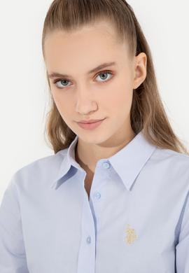 Kadın Açık Mavi Uzun Kollu Basic Gömlek - 50256970005