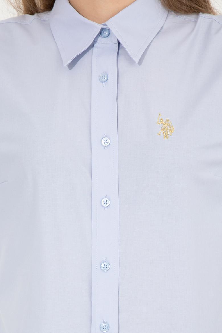 Kadın Açık Mavi Uzun Kollu Basic Gömlek - 50256970005