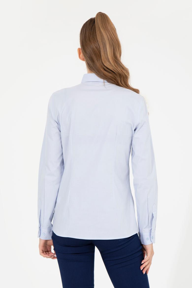 Kadın Açık Mavi Uzun Kollu Basic Gömlek - 50256970005