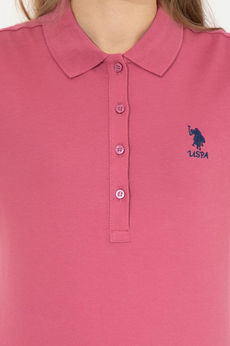 Kadın Pembe Basic Polo Yaka Tişört - 50256287056